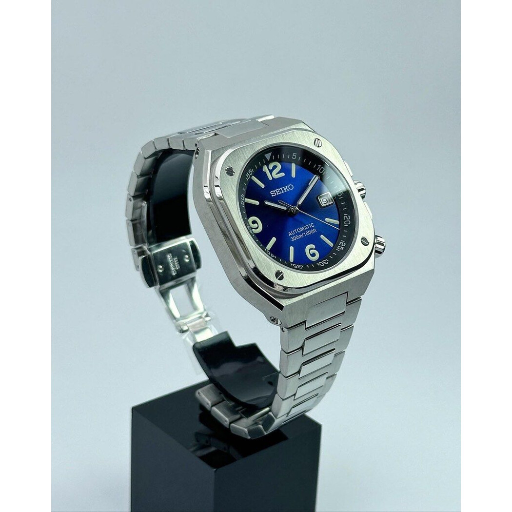Custom Seiko Mod • Blue BR05 on Bracelet • 42mm